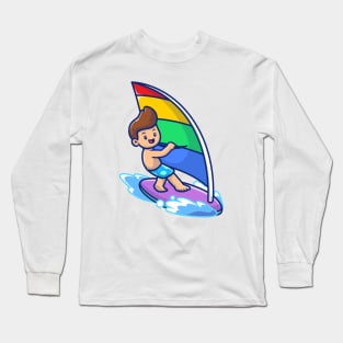 Cute People Playing Windsurfing Long Sleeve T-Shirt